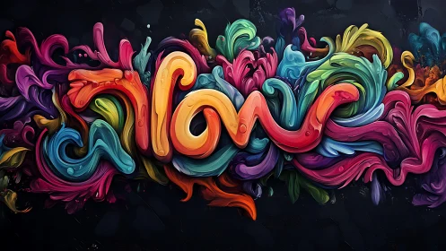 Volumetric 3D Liquid Typography with Dynamic Chromatic Abstraction
