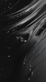 Liquid black textures flow across a glossy surface.