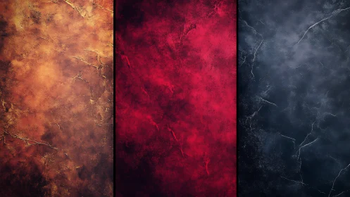 Triptych of textured color panels explores tonal contrast