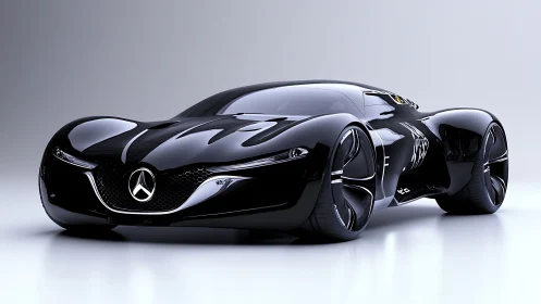 Sculpted black concept supercar embodies futuristic motion