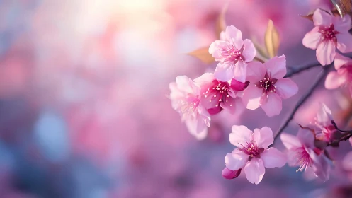 Soft Pink Cherry Blossoms in Dreamy Spring Bloom