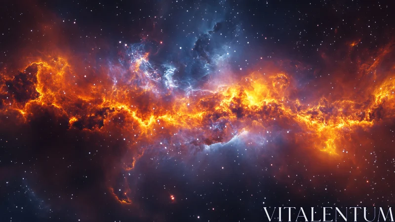 Solar fire river cuts a blazing path through quiet starlight