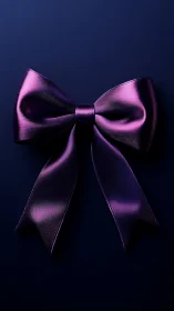 Purple Ribbon Bow on Dark Background.