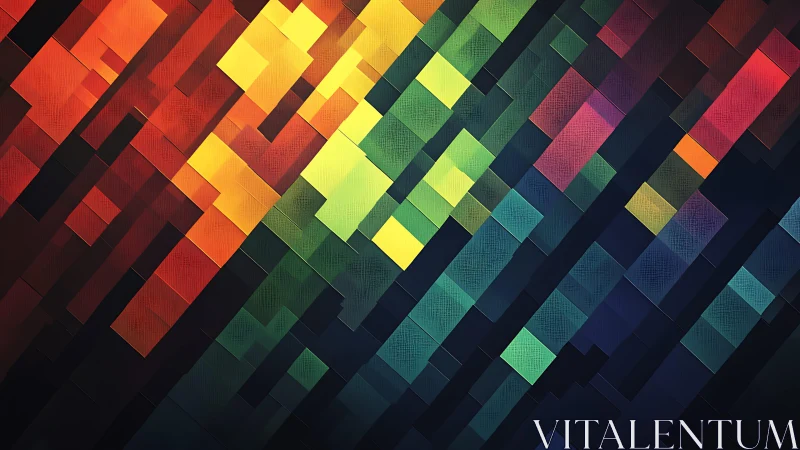 Vibrant Geometric Abstract with Diagonal Colorful Squares.