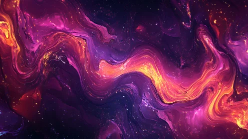 Starfire river curling through neon cosmic velvet skies.