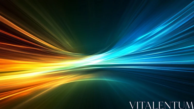 Dynamic abstract energy streams in blue and orange digital art.