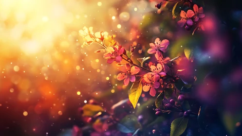 Luminescent Bloom: Where Twilight Kisses Petals.