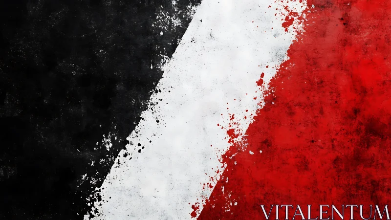 Diagonal grunge tricolor stripes create bold abstract tension