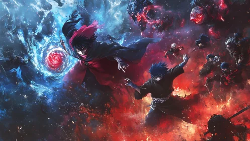 Storm of magic swirls as rival warriors clash in midair