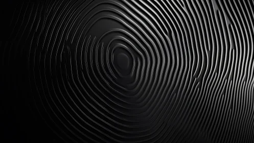 Concentric black fingerprint waves in glossy low-key relief.