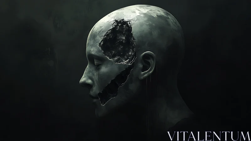 Silent fractures in a darkly poetic digital portrait.