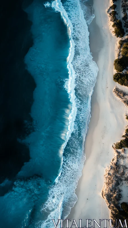 Aerial coastal wave interface with foreshore morphodynamics.
