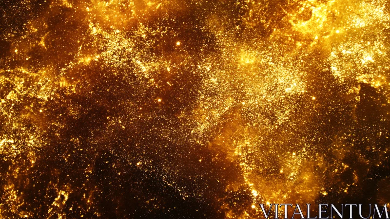 Stellar gold nebula texture with luminous particle clusters.