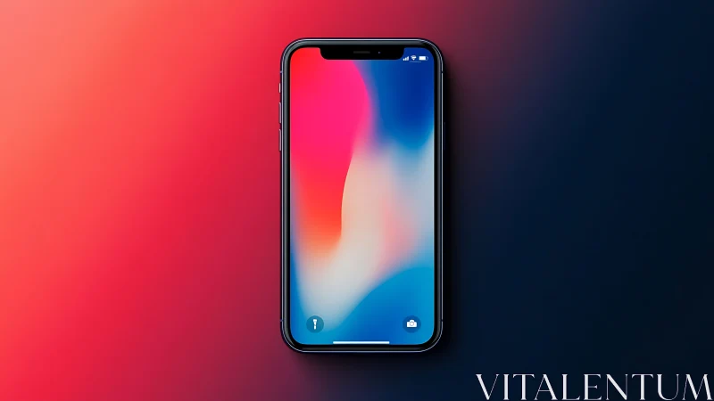 Premium smartphone displayed against gradient backdrop with liquid color transition.