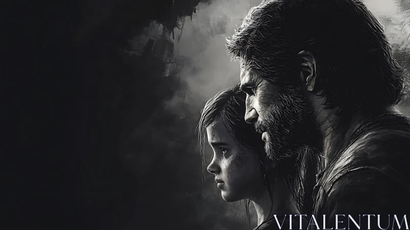 Monochrome side portrait studies intense guardianship and loss