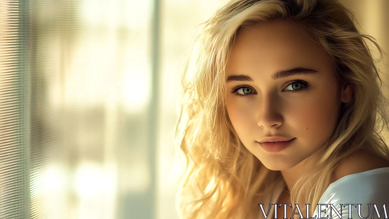 Backlit blonde portrait with shallow depth of field precision.