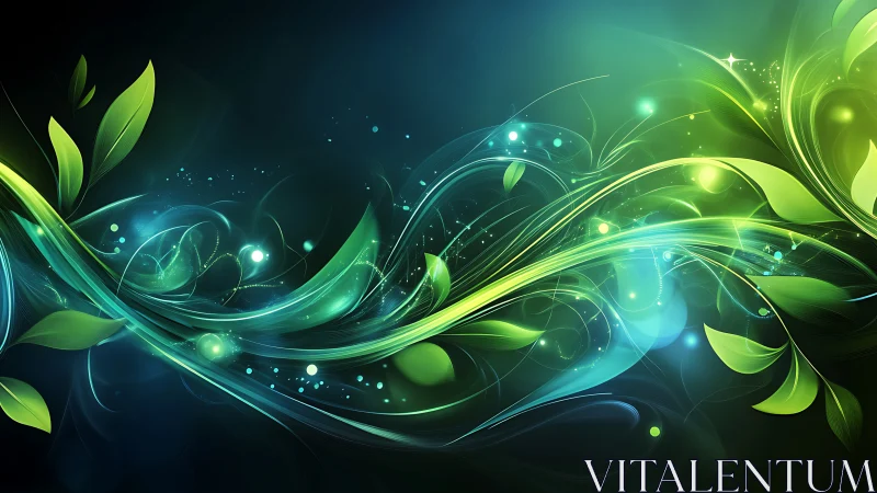 Luminescent bio-organic waveforms with neon foliage ribbons