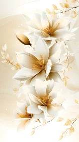 White Lilies with Golden Hearts in Soft Luxury.