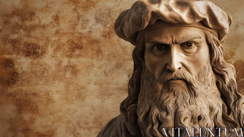 Renaissance stone bust portrait with hyper-detailed facial modelling.