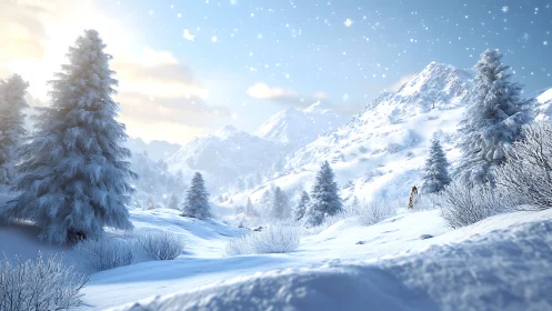 Mountains Wrapped in Crystalline Silence: Winter's Majestic Embrace