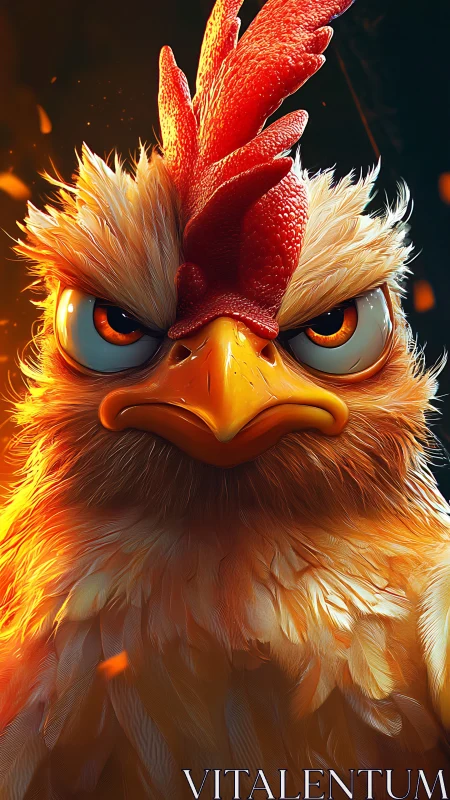 Meet the Magnificent Fiery Rooster with Glowing Golden Plumage