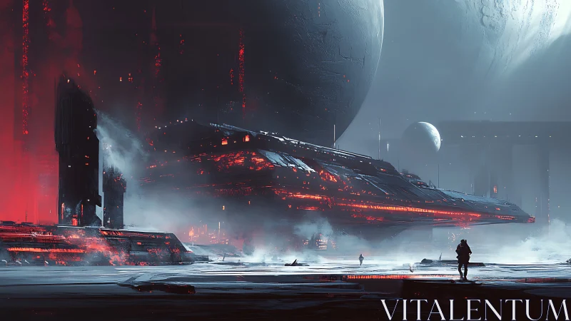 Stargazers Beneath the Crimson Fleet and Distant Worlds.