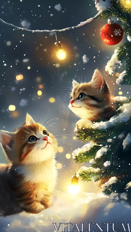 Kittens Discover Christmas Magic in Snowy Winter Wonderland