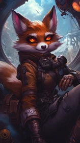 Fox pilot of the rusted skyline, lounging between storms.