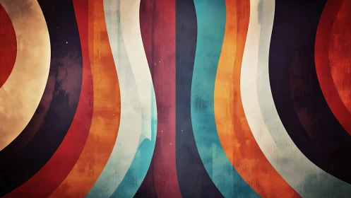 Retro curved stripes form bold textured abstract field.