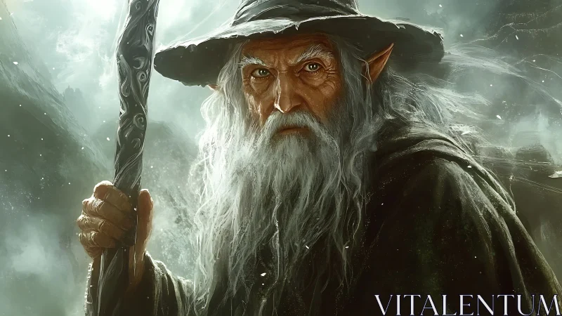 Stormlit elven wizard gazes forward with quiet ancient power
