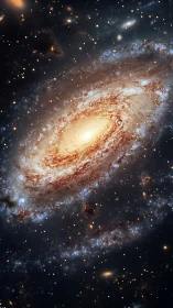 Spiral galaxy core with luminous dust lanes and starfields.