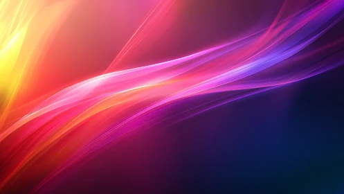 Multicolored light streaks on dark gradient digital background.