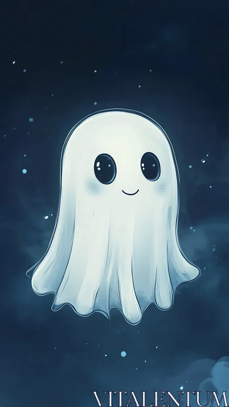 Gentle little ghost drifting softly through midnight skies.