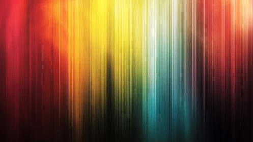 Vertical multicolor light streaks form a gradient spectrum field
