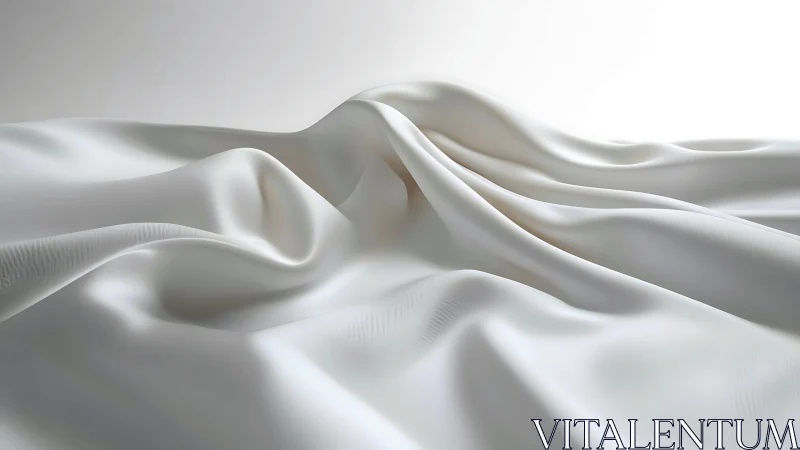 White Fabric Folds Create Flowing Abstract Landscape.