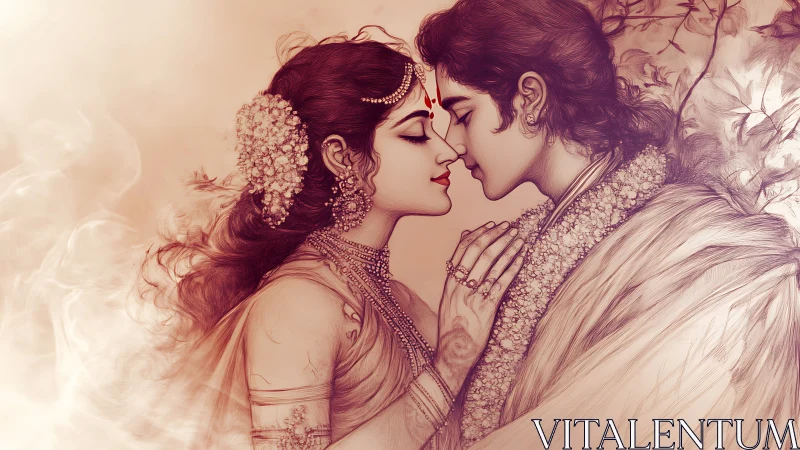 Two Hearts Drawn in Silk and Starlight Ornaments.