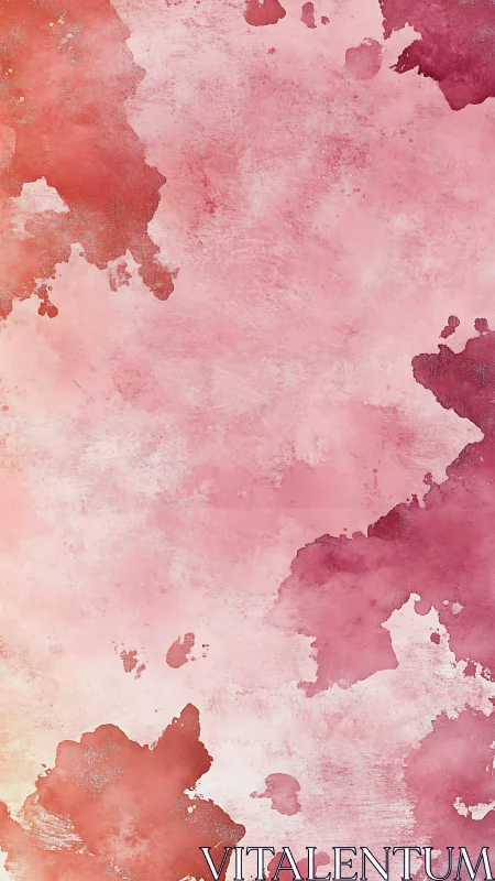 Pink watercolor texture with soft red abstract stains.