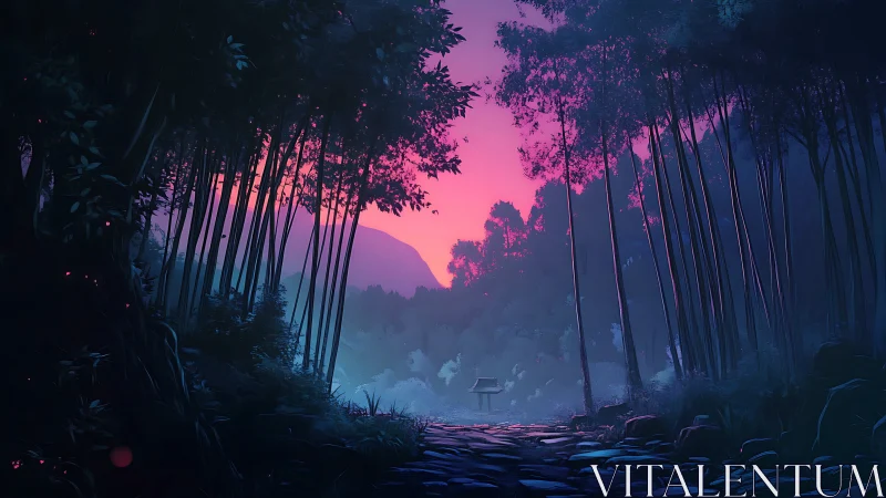 Bamboo Cathedral Welcomes Twilight's Lavender Spell