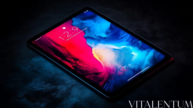 Neon-Soaked Tablet Dreams: Digital Canvas Glows with Chromatic Energy.