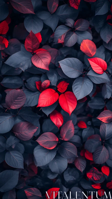 Crimson leaves whisper secrets through midnight foliage glow