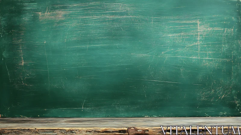 Aged classroom chalkboard with abraded green pigment layer.