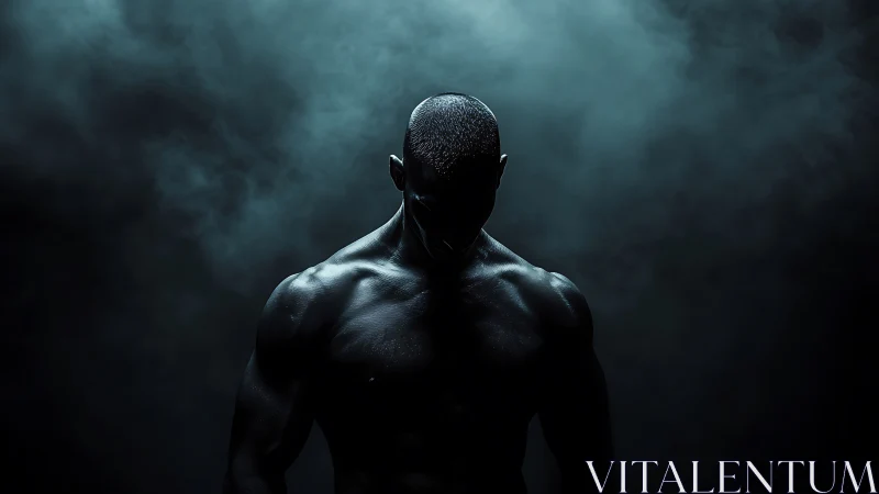 Shadowforged athlete emerging from moody cinematic darkness.
