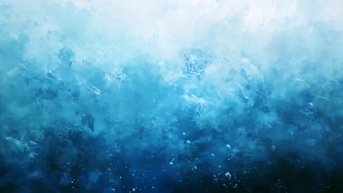 Subsurface aqueous turbulence rendered as diffuse blue particulate field.