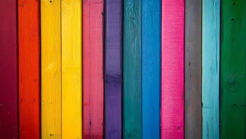 Rainbow timber chorus lined in bold vertical color bars.