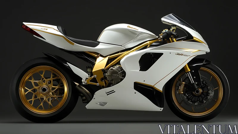 White raptor of asphalt gleams in sculpted gold armor