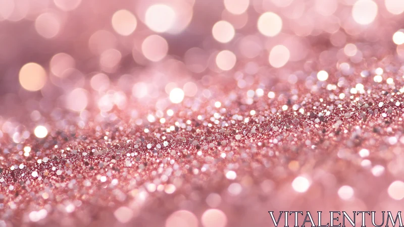 Soft pink glitter sparkles gently in a dreamy blur of light