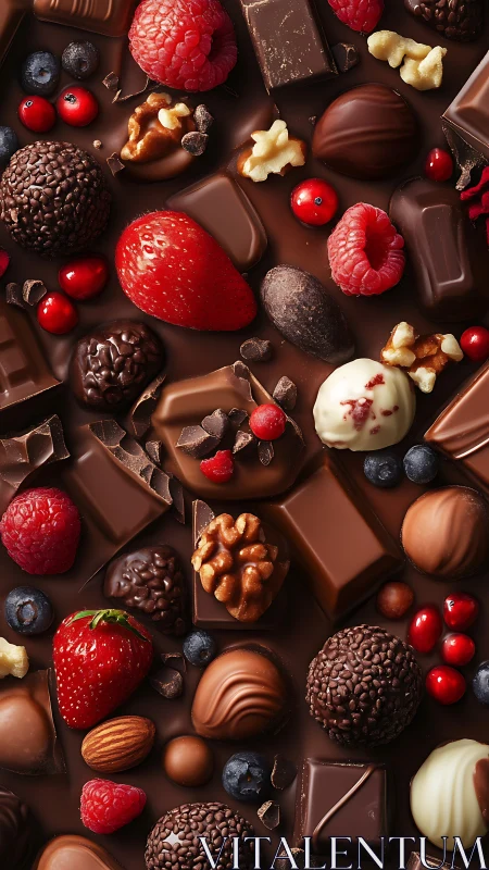 Rich chocolate delights mingle warmly with fresh berries
