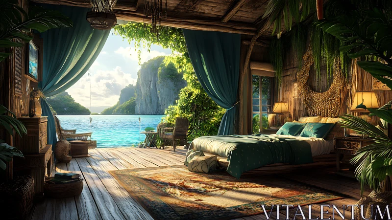 Tropical Luxury Sanctuary With Procedural Water Rendering and Architectural Integration