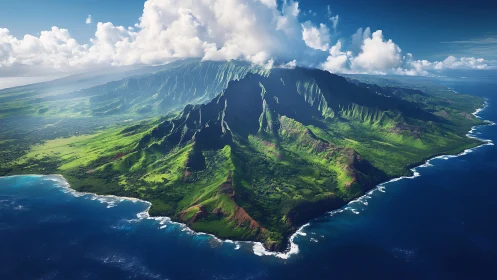 Kalalau Valley and Pali Coast Cliffs, Kauai.