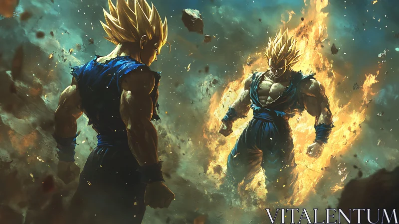 Twin tempest warriors ignite skybound battlefield in fury